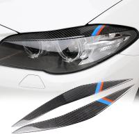 2pcs Carbon Fiber Headlight Eyebrow Eyelid Cover For BMW 5 Series F10 2010-13