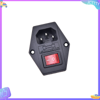 ? JCTTTY ? 3Pin IEC320 C14โมดูล INLET plug FUSE Switch ปลั๊กไฟชาย10A 250V