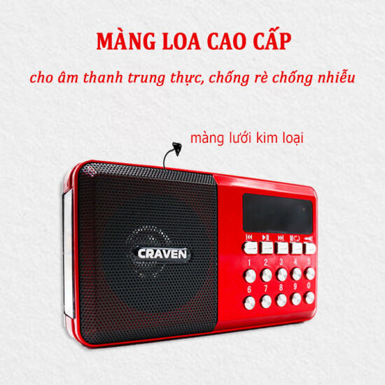 Máy nghe đài fm, kinh phật, nhạc từ thẻ nhớ usb, có đèn pin - cr65 - ảnh sản phẩm 3