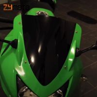 ■♨✁กระจกรถจักรยานยนต์สีดำใสสำหรับ Kawasaki Ninja 250 ZX250R 2008 2009 2010 2011 2012เช่น ZX 250R