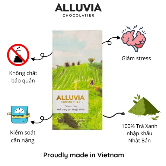 Socola matcha trà xanh nguyên chất nhật bản ngọt ngào alluvia chocolate - ảnh sản phẩm 3