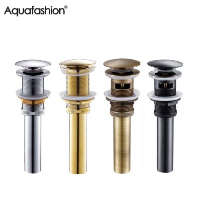 Brass Basin Sink Pop Up Drain Brass Drain Plug Gold Bathroom Sink Drain With and Without Overflow  by Hs2023