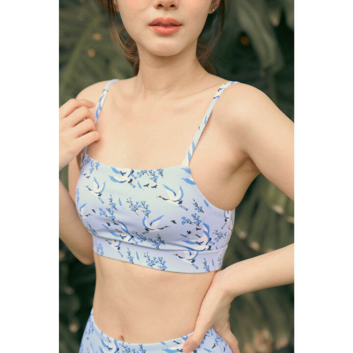 intimate-sports-bra-with-crane-print-in-lavender-สปอร์ตบรา-บราออกกำลังกาย-นิ่มสบายกระชับสัดส่วน