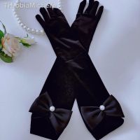 【hot】◕  Gold Bow Evening Accessories Womens Gloves Keep Warm