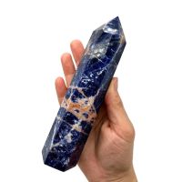 หอคอย Sodalite 18-20ซม.,หอคอย Sodalite,หอคอย Sodalite ขนาดใหญ่,Sodalite พระอาทิตย์ตก,จุด Sodalite,Obelisk Sodalite, Sodalite