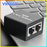 [Vktech] 1ถึง2 Ways RJ45ปลั๊กเสริมตัวเมีย LAN Ethernet เครือข่ายอะแดปเตอร์สายเคเบิลแยก Extender คู่คอนเนคเตอร์ต่อขยายพอร์ต Coupler