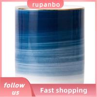 ที่วางปากกาโต๊ะมีสไตล์นอร์ดิกแบบ RUPANBO039392692เซรามิกสีฟ้าโต๊ะวาง Kuas Rias กล่องใส่ของเอนกประสงค์บ้าน