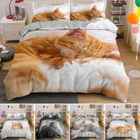 Lovely Pet Cat Bedding Set Animal Printed Covers Single Double King Queen Size Duvet Cover Sets Kids Bedding Drop Shipping