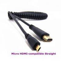 2เมตร HDMI-เข้ากันได้กับมุมขวาและซ้าย Mini HDMI &amp; HDMI &amp; Micro HDMI บุรุษกับตัวผู้ยืดสปริงขดสายยืดหยุ่น V1.4 DSLR