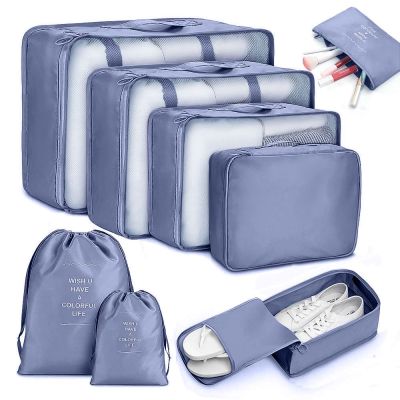 【LZ】✼  Compressão Embalagem Cubos Mala Travel Bag Organizer Roupas e Bolsas Organizadores de bagagem 8 pcs