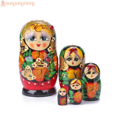 5Pcs Handmade ชุดลงสีของเล่นตุ๊กตา Wishing ตุ๊กตารัสเซีย