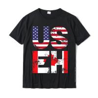 Us Eh Funny Canada American Flag T-Shirt Personalized Normal Tops T Shirt Funny Cotton Men T Shirts