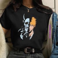 【New】ผู้หญิง Tshirts Bleach Ichigo การ์ตูน Tshirt อะนิเมะกราฟิก Tees Harajuku ฤดูร้อนมังงะ Zaraki Kenpachi T เสื้อผู้หญิง