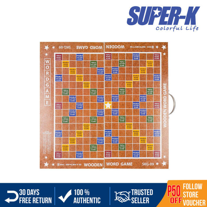 SuperK Wooden Word Board Game x 1 set Lazada PH