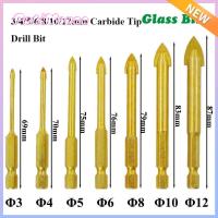 PETIYOUZA 3/4/5/6/8/10/12มม. ดอกสว่านเจาะกระจก เหล็กกล้าคาร์บอน45 # สีทอง ดอกสว่านสามเหลี่ยม ของใหม่ ตัดเครื่องมือตัด กระเบื้อง/หินอ่อน/กระจก