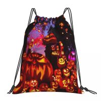 【jw】☁ Portátil Pumpkin Backpack Drawstring Bags Bundle Pocket Diversos Bag Bookbag para homem mulher estudantes moda