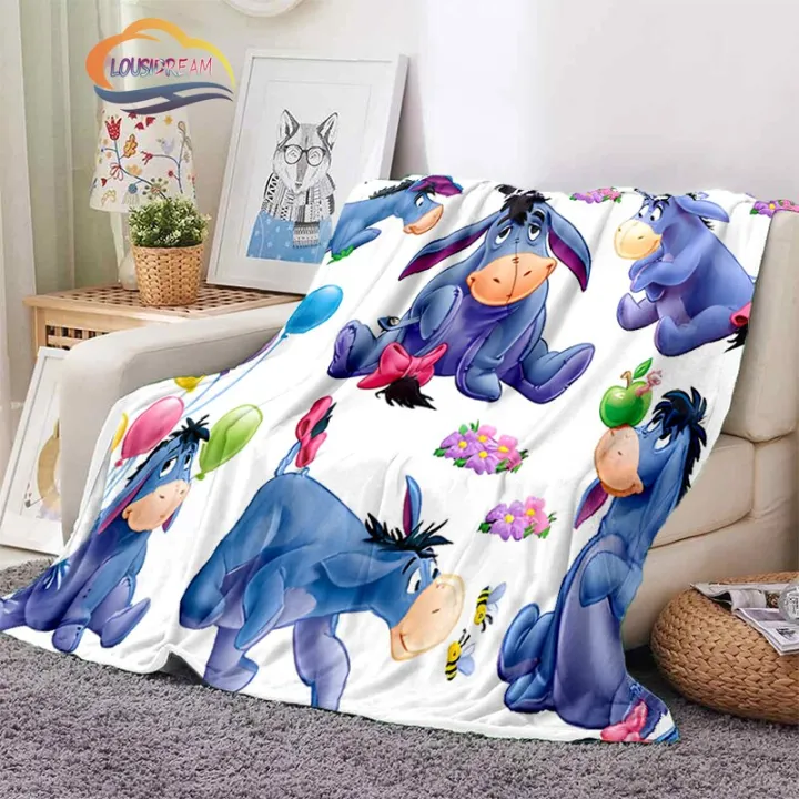 Fashion Cartoon Donkey Eeyore Flannel Cashmere Blanket Jin Dian's Anime