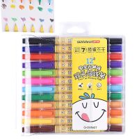 12 Colors Double End Marking Pen Decapitate Not Doing Line Marker Student Children Drawing Stroke Colour Arts Tool