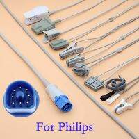 2013เข้ากันได้กับเซ็นเซอร์ Spo2 M1191A 8Pin สำหรับ C1 Philips C3 M3 M4 Virdia MP20 MP30 MP40/50/60/70/90 VM4 VM6สายสอบสวน VM8