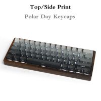 White to Black Gradient Keycaps OEM Profile Backlit Transparent Keycap PBT Polar Day Keycaps For GK61 68 87 104 Keys keyboards