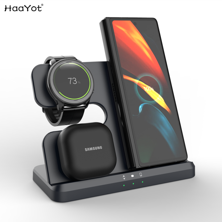 Wireless Charging Station For Suitable For Samsung 3 In 1 Charger For Galaxy Watch 4/3/Active 2