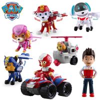 Genuine Paw Patrol Dog Puppy Patrol Car Patrulla Canina Action Figure Model Marshall Chase Ryder Vehicle Car Kids Boys Toy Gifts