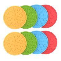 Silicone Plastc Colorful Coasters 8PCS Flat Round Shape Twistable 3MM Mat For Glass Cup Coffee Holder Table Protective Placemat