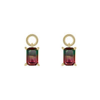 bamoer Mono-earring Drop Earrings for Women 925 Sterling Silver Star Purple CZ Earring with Charms Gold Color Jewelry SCE1093