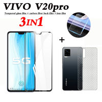 3in1สำหรับVIVO V20pro V20 V20SEกระจกเทมเปอร์ฟิล์ม + ฟิล์มด้านหลัง + ฟิล์มเลนส์V19/V19Neo V17/V17proปกป้องหน้าจอ