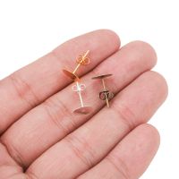 100pcslot 4-10mm Bronze Rhodium KC Gold Metal Blank Post Earring Studs Base Pins With Earring Plug Ear Back For Jewelry Makings