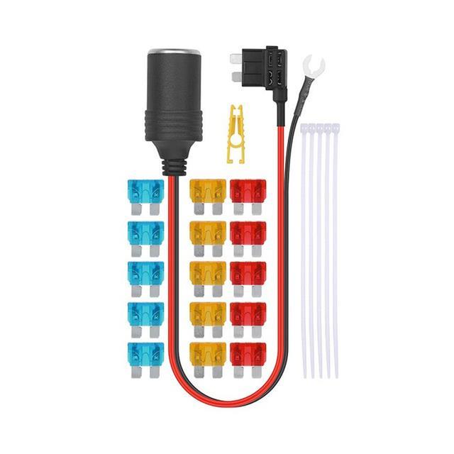 yf-1set-30cm-car-12v-socket-extension-fuse-holder-lead-with-5a-10a-15a-set