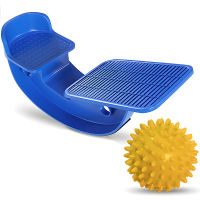 Calf Stretcher and Foot Rocker for Plantar Fasciitis Achilles Tendonitis and Tight Calves Ankle Stretcher with Spiked Ball Massager