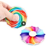 Candy Rainbow Dynamic Running Fingertip Gyro Fidget Toy Spinner Stress Relief Learning Education Expression Emotion Gifts Toys