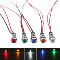 5PCS Yellow Blue Green White Red IP67 Waterproof LED Metal Indicator Light Dash Dashboard Panel Warning Lamp 6mm 12V-24V Bulbs  LEDs  HIDs