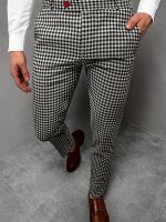 xixibeauty New Mens Plaid Casual Pants Business Social Suit Pants