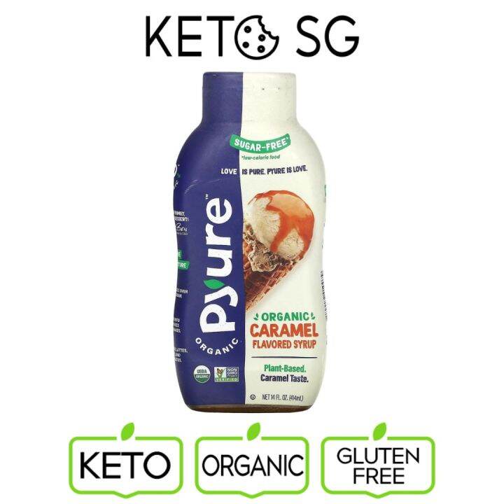 Pyure Organic Sugar Free Caramel Flavored Keto Syrup Net Carb Gluten Free Vegan Lazada