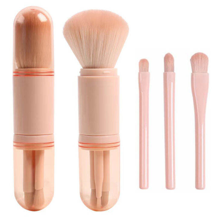 4 in 1 Travel Portable Makeup Brushes Set Telescopic Eyeshadow Brush ...