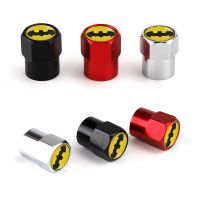 4pcs Car Wheel Tire Valve Caps Tyre Rim Stem Covers Airdust Waterproof Automobiles Motorcycles Trucks Bikes Universal Bat Emblem