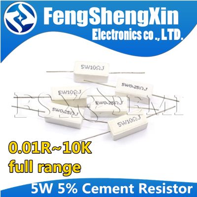 ▤✲ 10pcs 5W 5 Cement Resistor Power Resistance 0.1 -10K 0.01R 0.1R 1R 10R 100R 0.22 0.33 0.5 1 2 8 10 15 100 1K 10K ohm BPR56