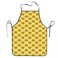 Block Flower Orla Kiely Pattern Bib Apron Adult Women Men Chef Tablier Cuisine for Kitchen Cooking Scandinavian Floral Painting