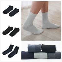 new Men Bamboo Fiber Ankle Socks Casual Business Cotton Mid Tube Socks