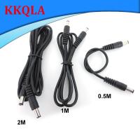 QKKQLA 12V DC Male To Male plug Power supply Connector Extension cable Plug 5.5 x 2.1mm CCTV camera Adapter Cords 0.5m/1M/2M