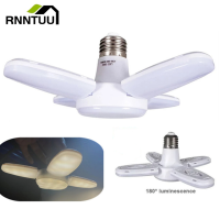 RnnTuu E27หลอดไฟ LED พัดลมใบมีด Timing โคมไฟ AC85-265V 28วัตต์พับหลอดไฟ Led L Ampada สำหรับบ้านโคมไฟเพดานอบอุ่นสีขาว