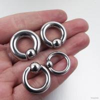 ∈❀  1Piece Big Size Stainless Steel PA Rings Captive Bead Hoop Ring Lip Ear Plug Spring Ball Nose Rings Body Piercing Jewelry