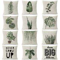 [Heimi Department Store] NordicGreen PlantPillow ครอบคลุม HomePillows ตัวอักษรภาษาอังกฤษ CushionLinen ปลอกหมอน