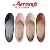 ☁️CW3038☁️ รองเท้าคัทชูเพื่อสุขภาพ aerosoft arch support(แอโร่ซอฟ)