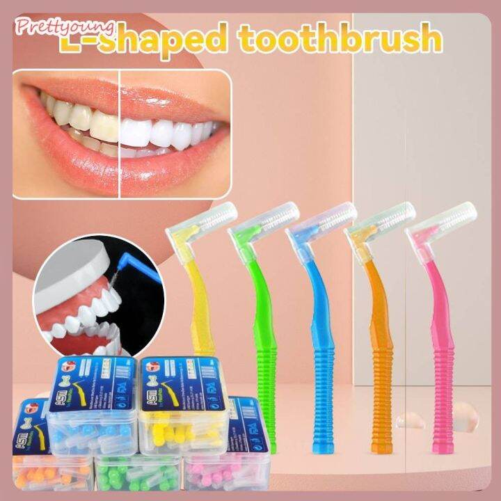 Prettyoung 5 Sizes L Shape Brushes Interdental Brush Tooth Brush