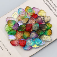 10/20/30/40/50pcs Two-tone Flat Leaves Crystal Glass Loose Beads Handmade Bracelet Necklace Jewelry Accessories DIY Beadwork DIY accessories and other