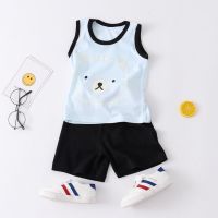 Summer Baby Boys Girls Cartoon Vest Tops Shorts Pants Set Clothes Kids Cute Cotton 2PCS Children Pajamas Girls Clothing Sets Ho