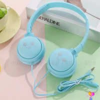 Headphones J-18/J18หูฟังแบบครอบ ลายน่ารัก สีสวย เสียงเบสดีมาก แจ๊ค3.5mm Audio Pin /ฟังเพลง/ดูหนัง/เรียนออนไลน์